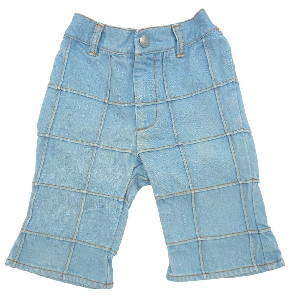 Baby Gap Denim Jeans Grid Stitched Light Wash Vintage‎ 6-12 Months Boys Girls
